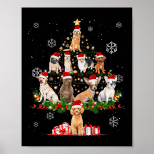 Poster Cachorros bonitos das árvores de Natal Cachorros a