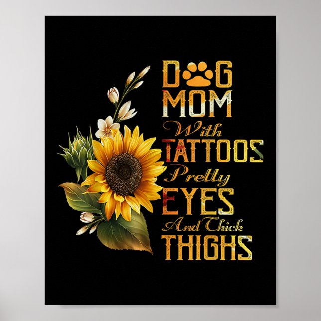 Poster Cachorros Cachorros Mãe Com Tatuagens Bonito Olhos (Frente)