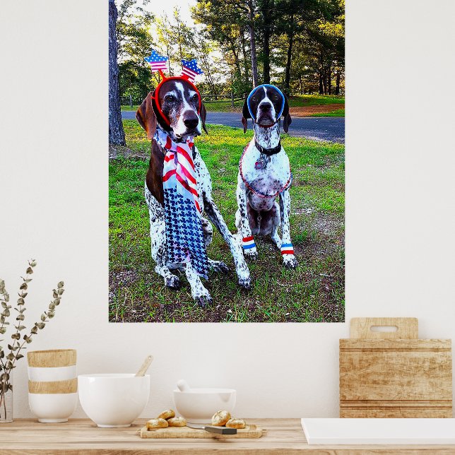 Poster Cachorros de Festa de Celebração Patriótica (Cozinha)