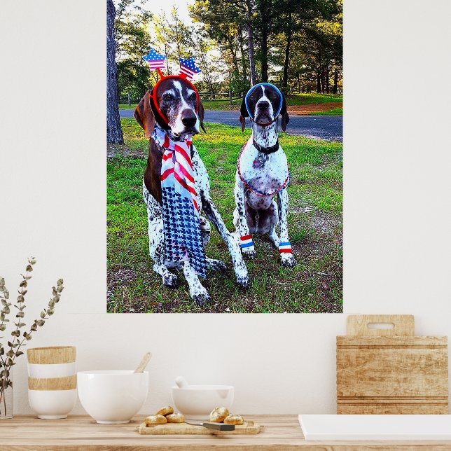 Poster Cachorros de Festa de Celebração Patriótica (Cozinha)