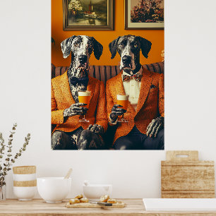 Poster Cachorros De Laranja De Dane Grande Elegante