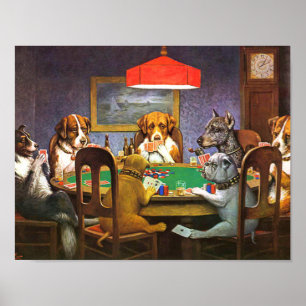 Poster Cachorros Jogando Poker Um Amigo Em Necessidade