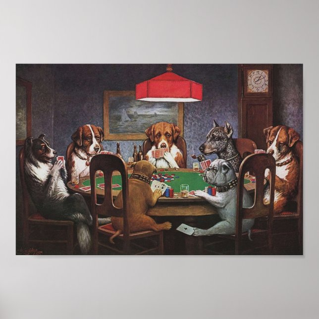 Poster Cachorros Jogando Poker Um Amigo Que Precisa De Al (Frente)