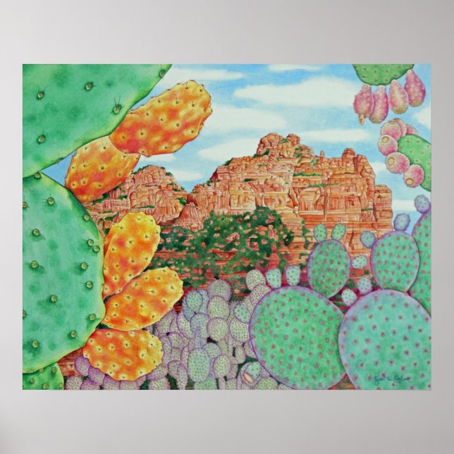 Póster Cactos do deserto (Frente)