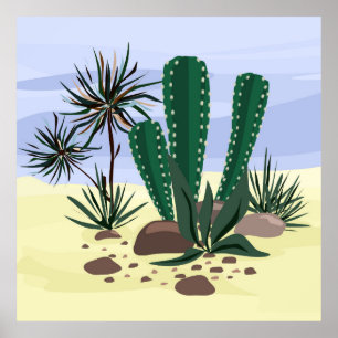 Poster Cactos, suculentos.
