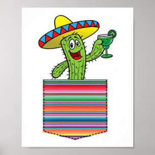 Poster Cactus Blanket Pocket Serape Margarita Fiesta Part