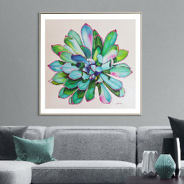 Poster Cactus Blue e rosa | Peso pesado do arquivo