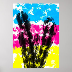 Poster Cactus Com Coloração
