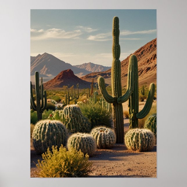 Poster CACTUS de Aquarela Elegante (Frente)