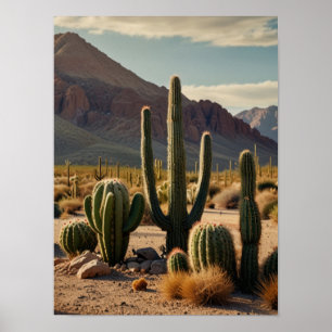 Poster CACTUS de Aquarela Elegante