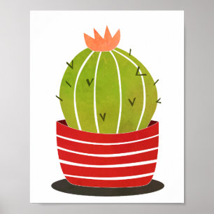Poster Cactus em pote de arte mínima