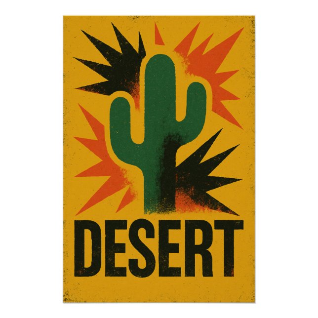 Póster Cactus et soleil du désert (Frente)