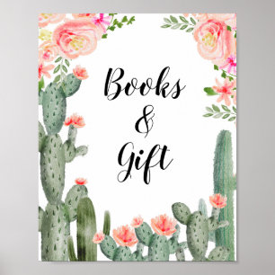 Poster Cactus Greenery Baby Books e Sinal de Presente