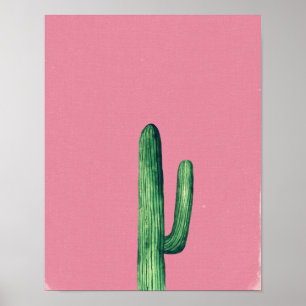 Póster Cactus impressão. Plantas em ilustração de arte ro