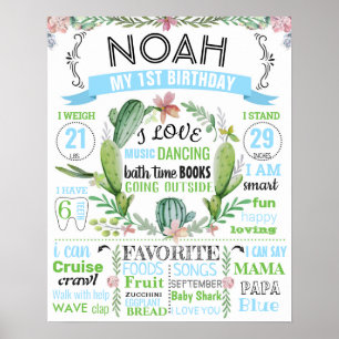 Poster Cactus mexicano Fiesta flores suculentas Aniversár