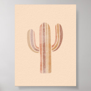 Poster Cactus Simple Boho Desenha Estética Bo Chic