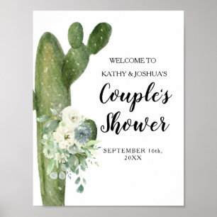 Poster Cactus Taco 'bout Love Casal Chuveiro Bem-vindo