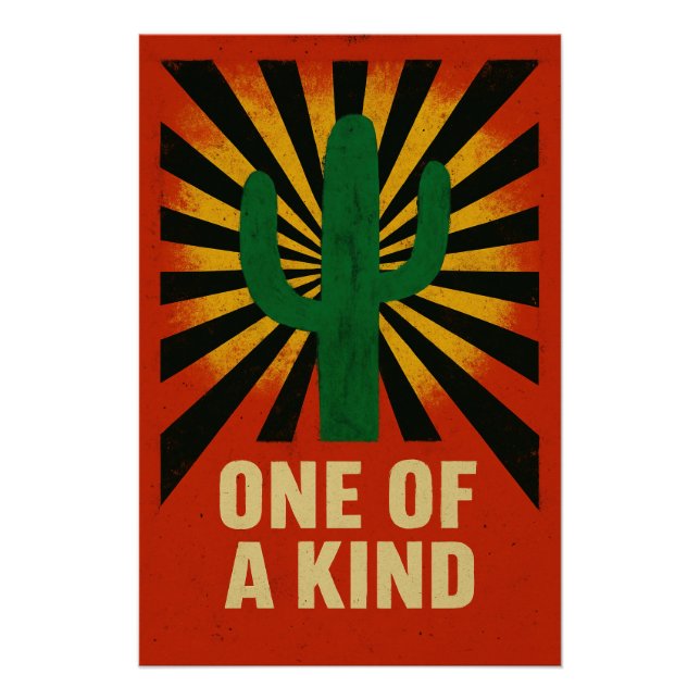Póster Cactus unique sous un soleil éclatant (Frente)
