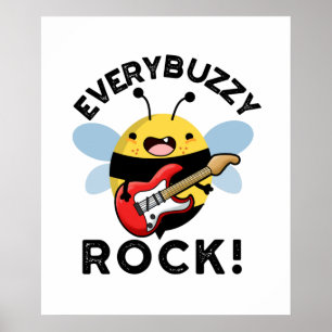 Poster Cada Buzzy Rock Música Engraçada Bebe Pun