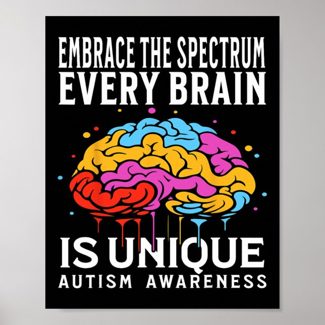 Poster Cada Cérebro É Um Único Autismo Aconselhamento Par (Frente)