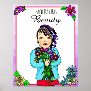 Poster Cada dia tem a Bela Arte Folclórica Desenhada Rapa