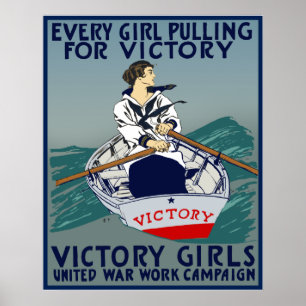 Póster Cada menina que puxa para a vitória