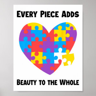 Poster Cada Peça Adiciona Beleza A Todo O Apoio Autismo
