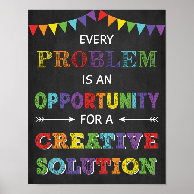 Poster Cada Problema É Uma Mindset De Crescimento De Opor (Frente)
