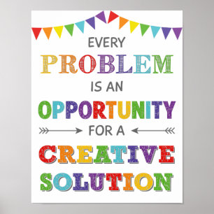 Poster Cada Problema É Uma Mindset De Crescimento De Opor