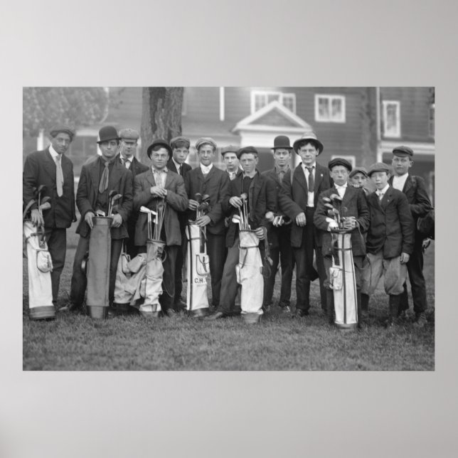 Poster Caddies de Golfe Baltusrol: início dos anos 1900 (Frente)