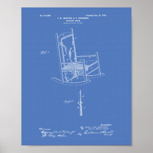 Poster Cadeira de Massagens: 1900 Patent Art Blueprint
