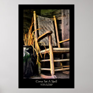 Poster Cadeira de Rocco no Estilo de Pintura de Porch Bor