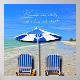 Poster Cadeira Sanibel Island Florida Beach Adult Time Ou