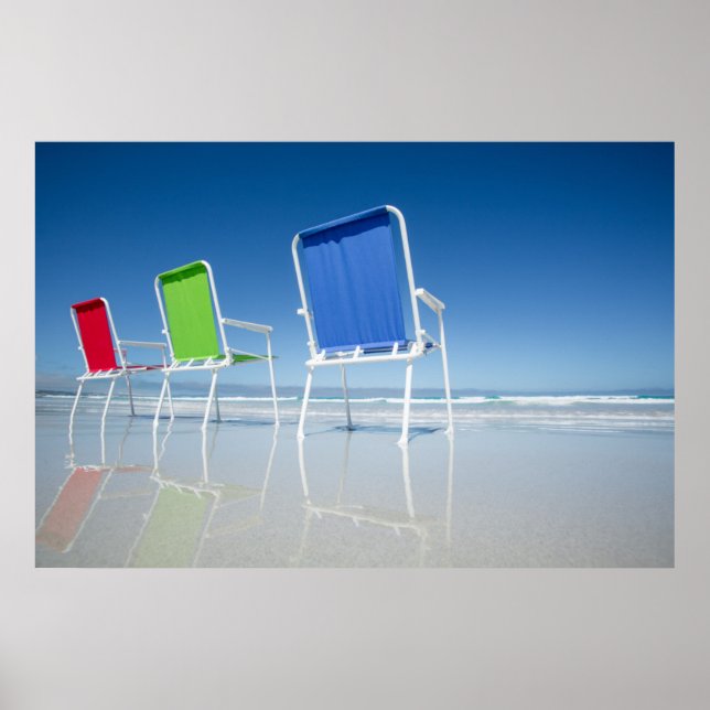 Póster Cadeiras De Praia Na Austrália (Frente)
