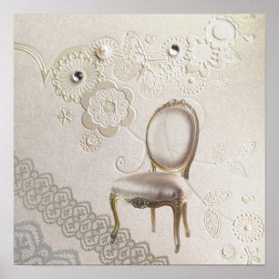 Poster cadeiras romanas de candelabro rococo