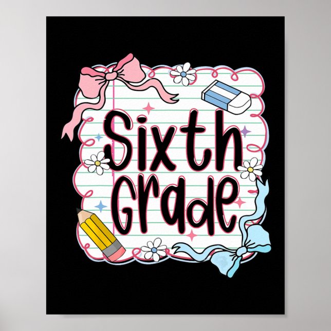 Poster Caderno Rosa Sexta Série de Volta à Escola para Me (Frente)
