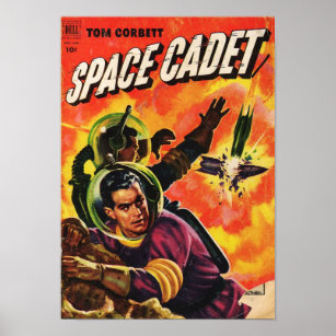 Poster Cadete Espacial Tom Corbett: Explosão de Nave Fogu