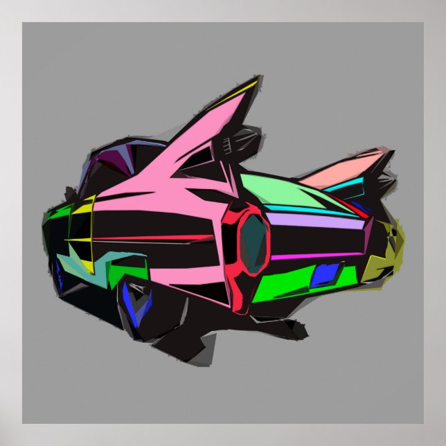 Poster Cadillac colorido (Frente)