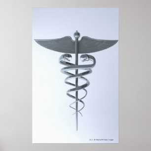 Póster Caduceus médico do metal