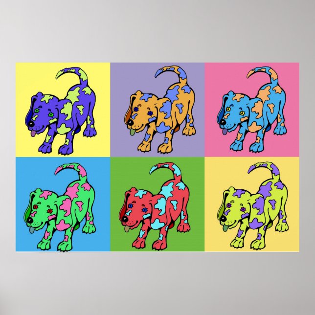 Póster Cães a cores (Frente)