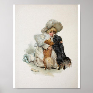 Póster Cães bonitos Home bem-vindos de Terrier do vintag