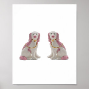 Poster Cães Cachorros Rosa Dourado Staffordshire Impressã