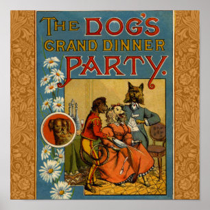 Póster Cães com Vintage de Janto