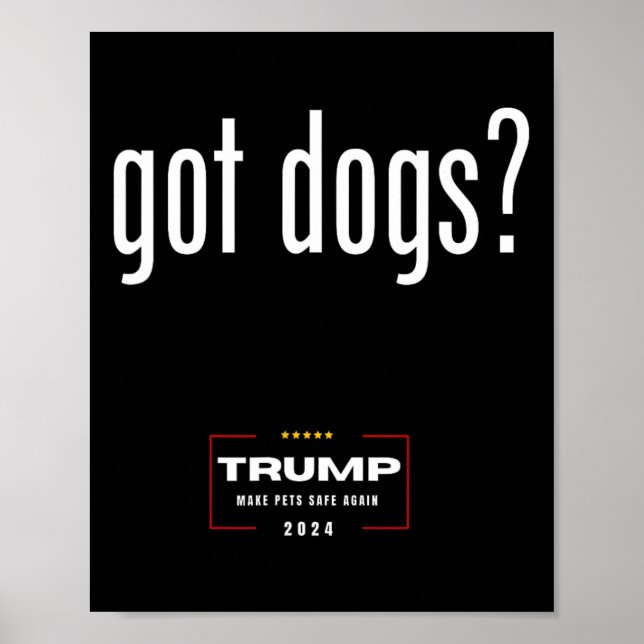 Poster Cães Comendo Os Gatos De Cães - Trump Faz Animais  (Frente)
