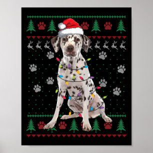 Poster Cães dálmatas de Natal Luzes de Natal Suéter de Na