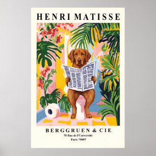 Poster Cães de Água de Chesapeake na Arte de Matisse no T