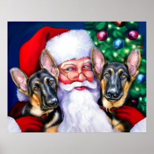 Poster Cães de german shepherd B&T de Santa
