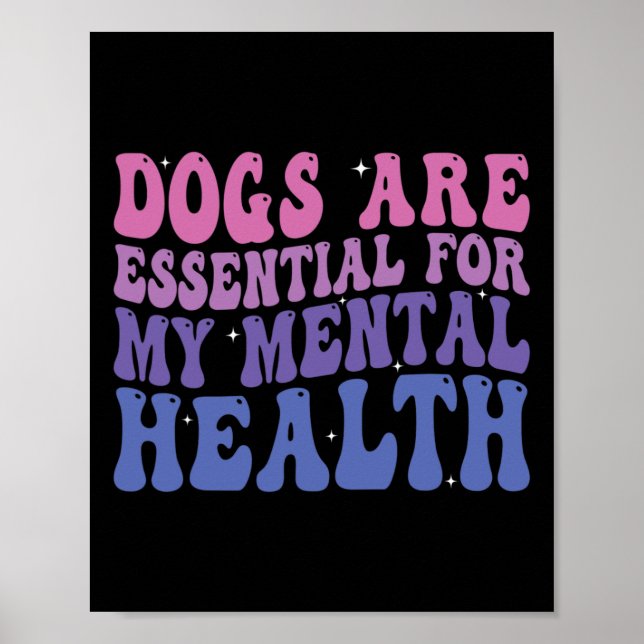Poster Cães De Groovy São Para Minha Citação De Saúde Men (Frente)