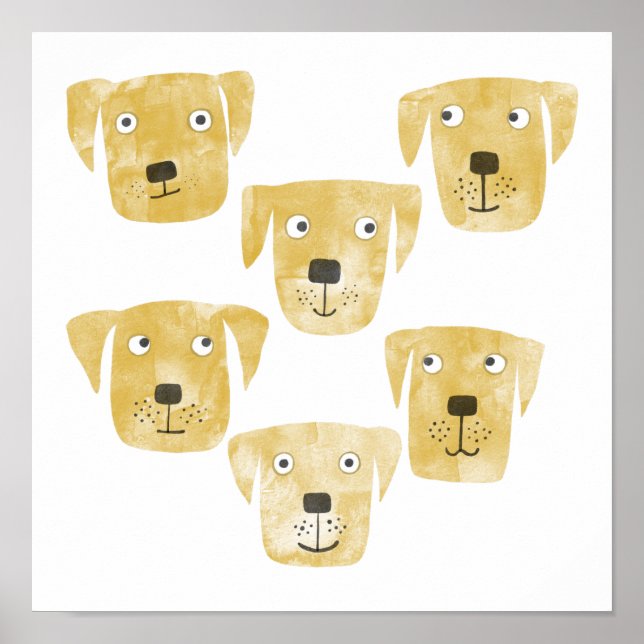 Poster Cães de varejo Labrador Ouro de Diversão (Frente)