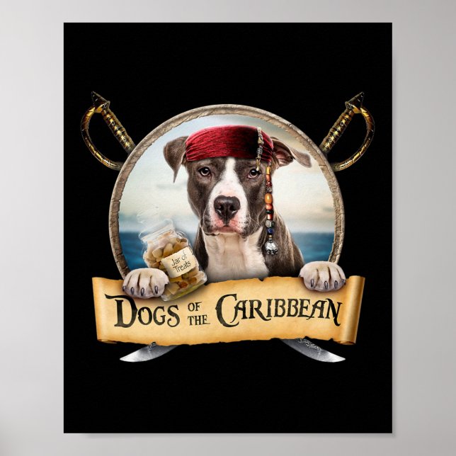 Poster Cães Do Caribe - Cute Staffordshire Terrier (Frente)